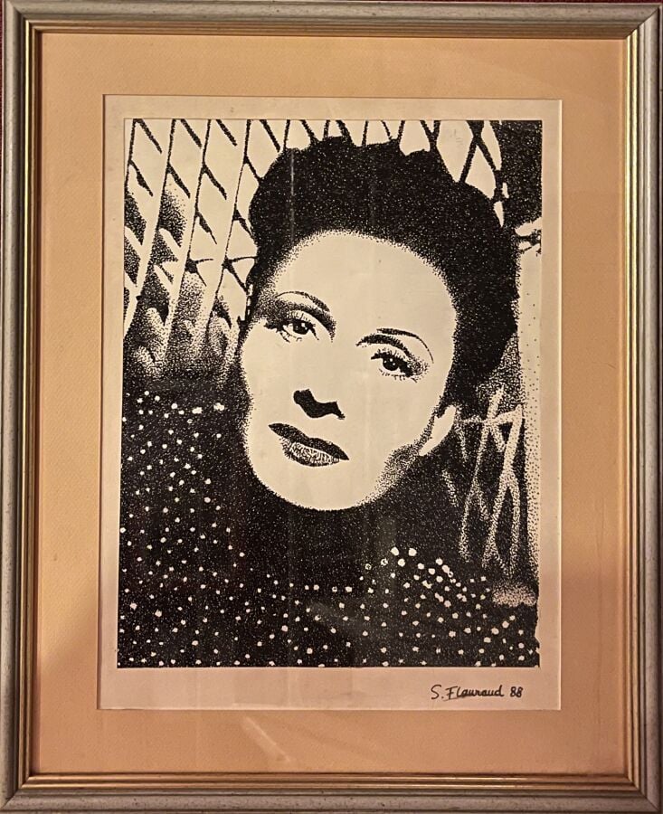 Suite de 17 tirages photographiques en noir et blanc (portraits Gabin, Piaf...)…