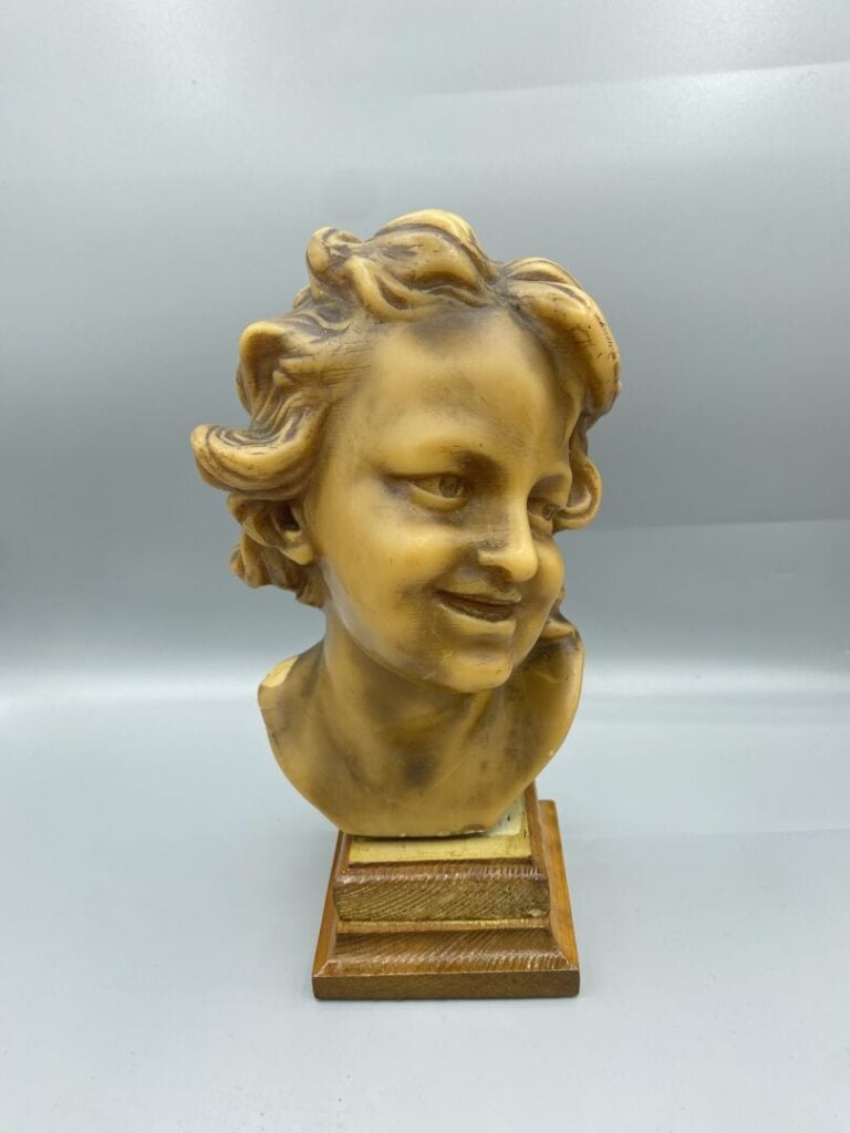 Tête en cire - H : 29 cm