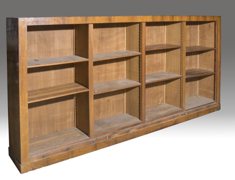 Très grande bibliothèque en bois de placage (accidents) - 280 x 135 x 41 cm