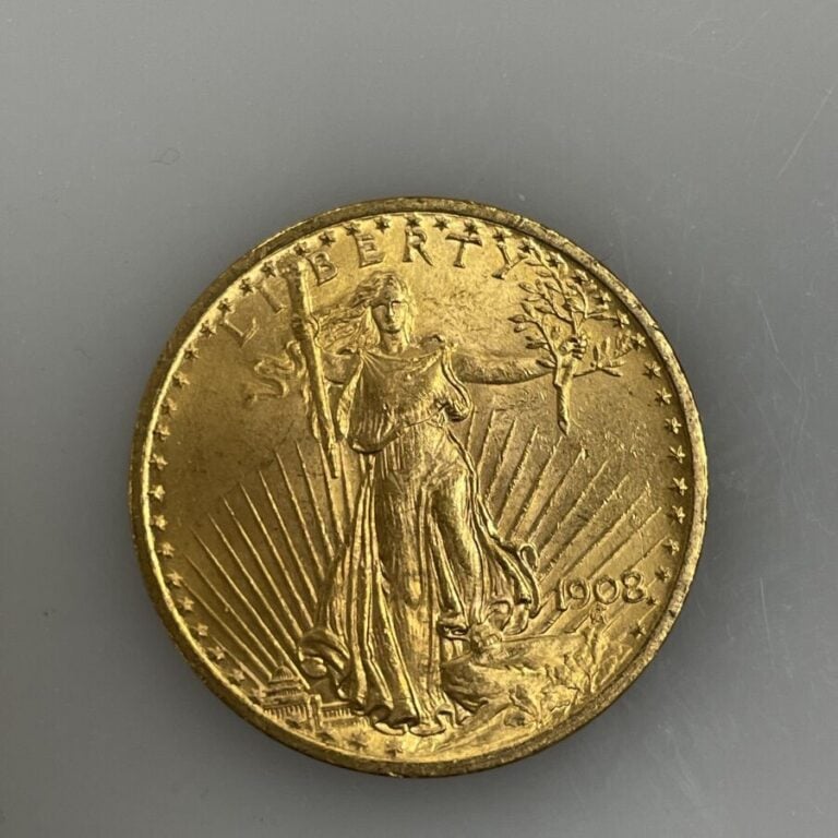 Une pièce de 20 Dollars en or (900‰) Saint-Gaudens " Double Eagle" - 1908 - 33.…