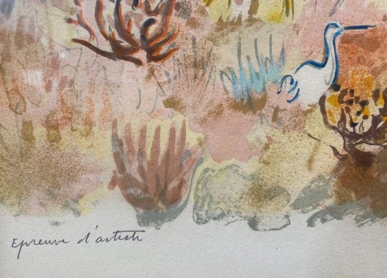 Yves BRAYER (1907-1990) - Chevaux en Camargue - Lithographie, signée en bas à d…