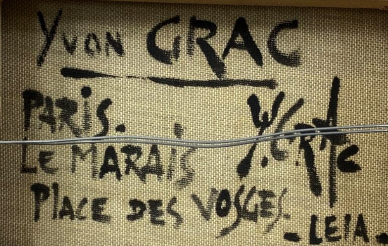 Yvon GRAC (1945) - Place des Vosges, Le Marais, Paris - Huile sur toile, signée…