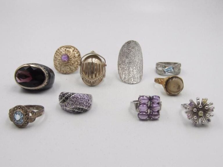 10 bagues en argent 925 ‰, taille 54
