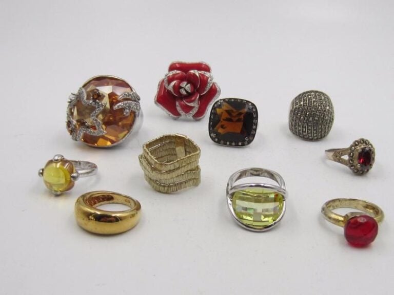 10 bagues en argent 925 ‰, taille 54