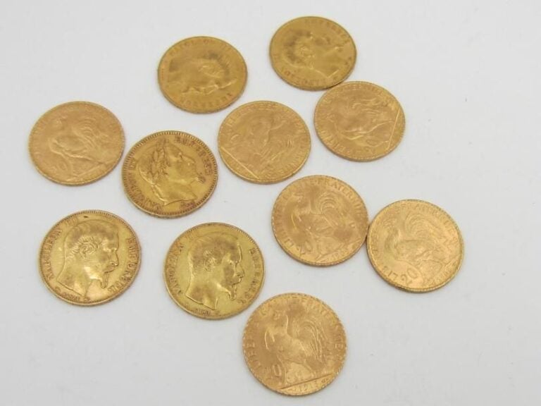 11 pièces de 20 francs or