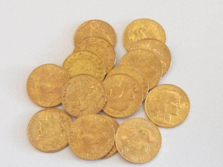 15 PIÈCES de 20 francs or