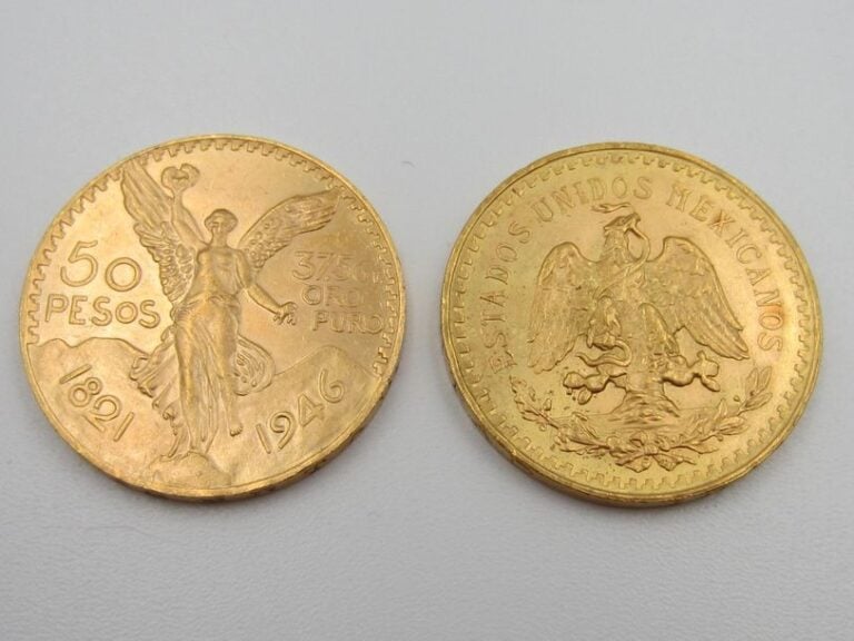 2 pièces de 50 pesos or