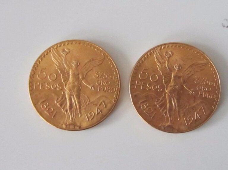 2 pièces de 50 pesos or