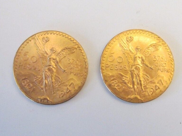 2 pièces de 50 pesos or