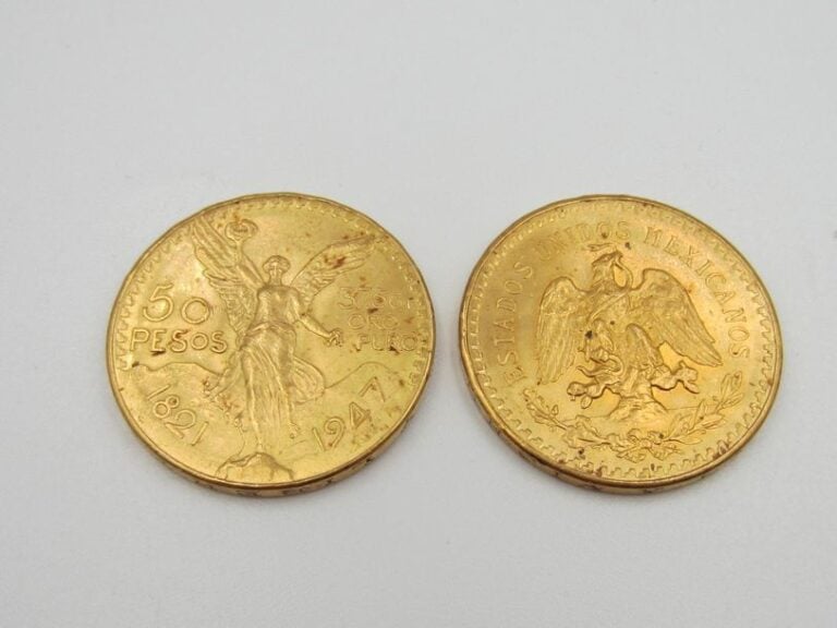 2 pièces de 50 pesos or