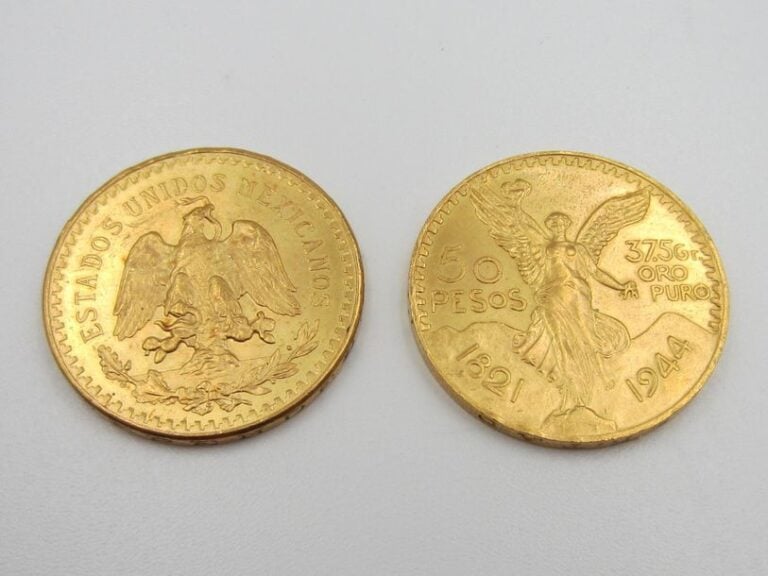 2 pièces de 50 pesos or