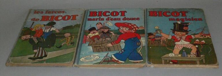 3 Albums de Bicot - 1929 (Les farces de Bicot, Bicot magicien, Bicot marin d'eau douce)