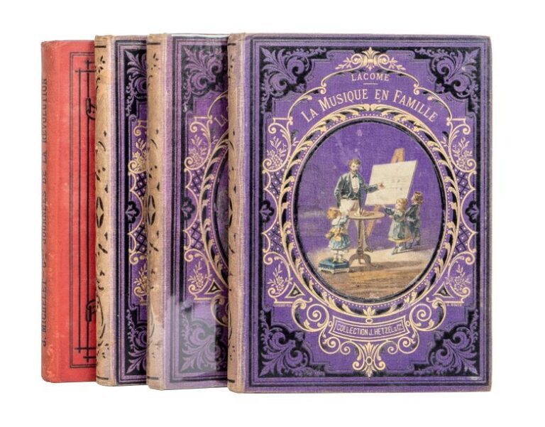 3 cartonnages Hetzel violet de la Petite Bibliothèque