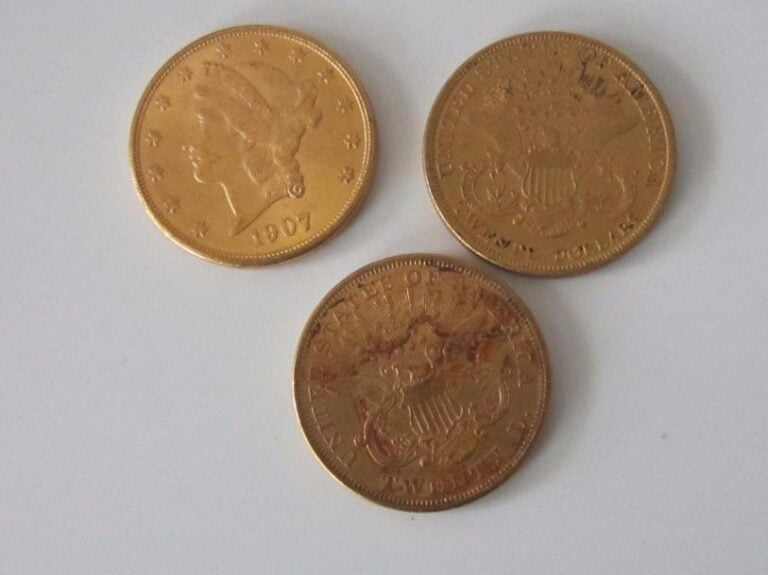 3 pièces de 20 dollars or
