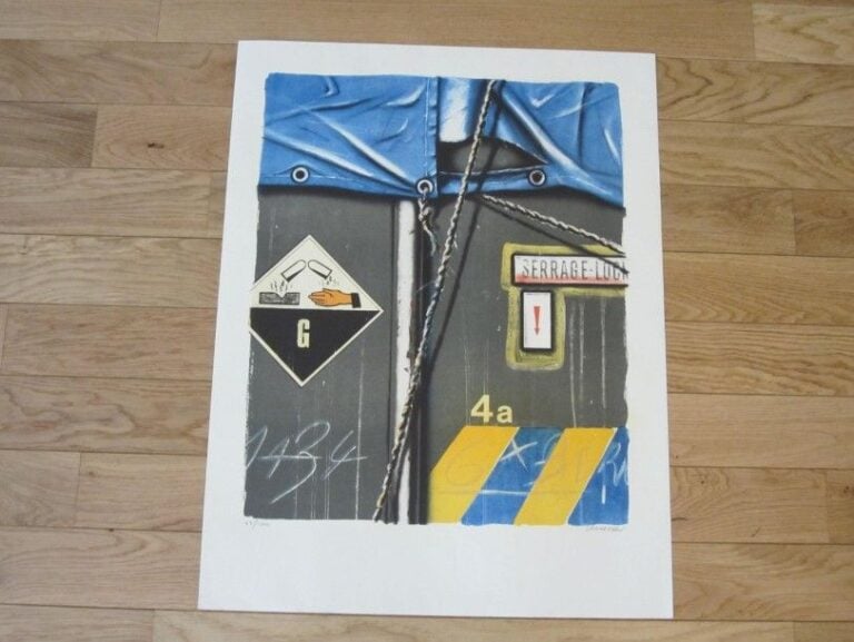 «4 a» Sérigraphie Justifiée en bas à gauche 47/100 Contresignée en bas à droite 57 x 46 cm
