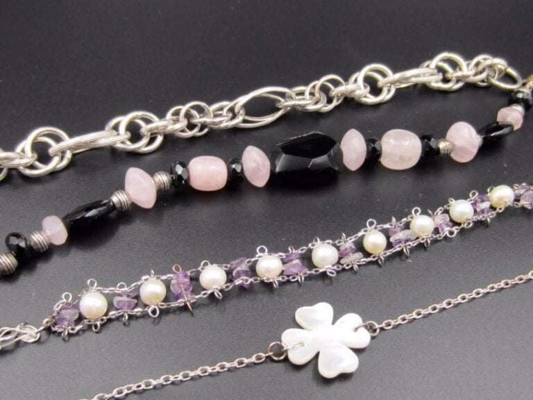 4 bracelets argent 925 ‰ (pb : 54 g)