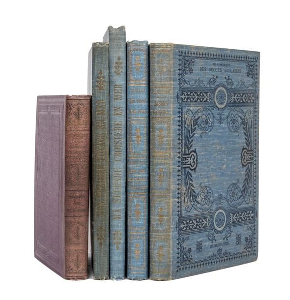 4 cartonnages bleu de la Bibliothèque des Succès Scolaires (ca 1912