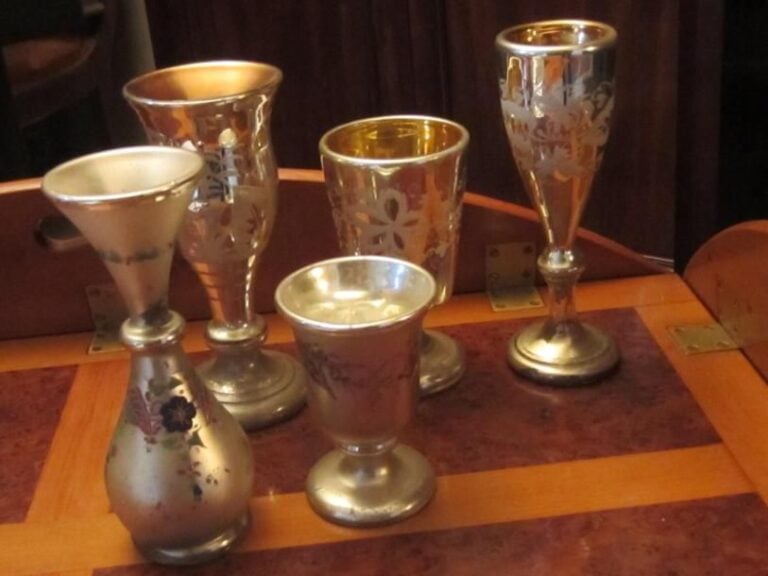 5 vases en verre mercurisé