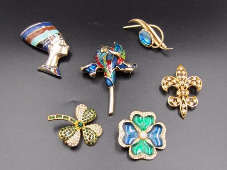 6 broches plaqué or