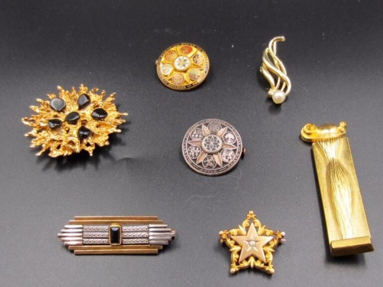 7 broches plaqué or