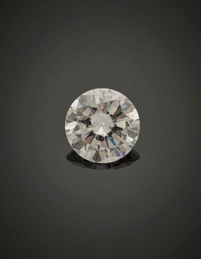 893. BAGUE "solitaire" en platine (950%) serti d'un diamant taille brillant pes…