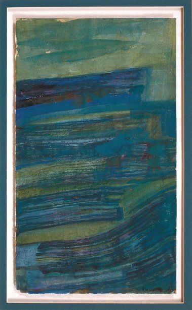 A la mémoire d'un ange II, 1963 Gouache sur papier, signée en bas à droit