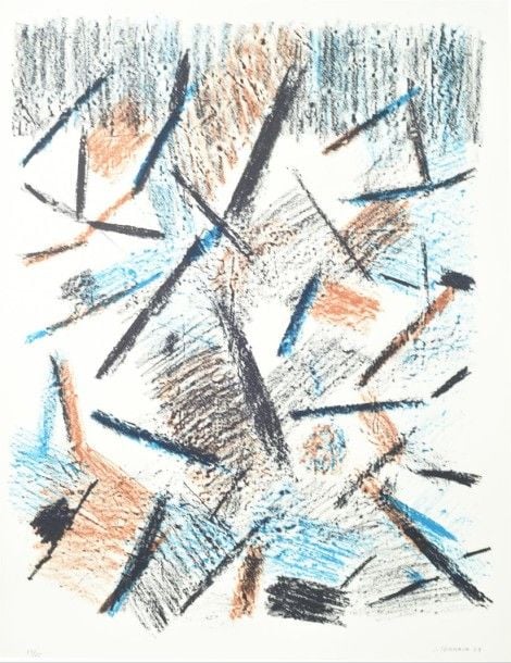 Abstraction Lithographie Contresignée et datée en bas à droite: 69 Justifiée en bas à gauche: 15/75 76 x 55 cm