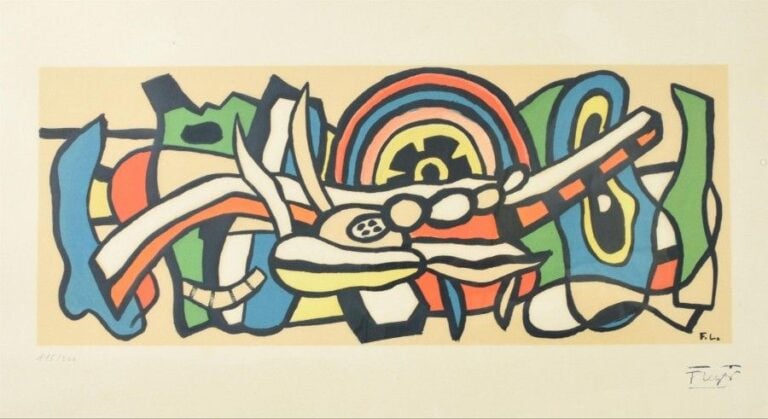 Abstraction Lithographie Monogrammée dans la planche en bas à droite Signée du cachet en bas à droite Cachet sec du Musée du Biot en bas à droite Justifiée 115/300 en bas à gauche 23 x 56 cm
