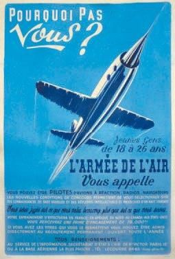 Affiche Armée de l'Air pourquoi pas vous ? Affiche d'engagement représentant un avion Leduc en vo