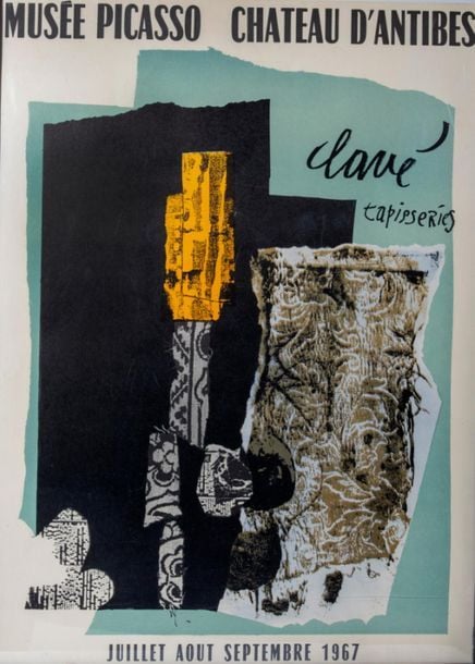 Affiche d'exposition Musée Picasso, Château d'Antibes, Clavé Tapisseries, Juillet, Août, Septembre 196