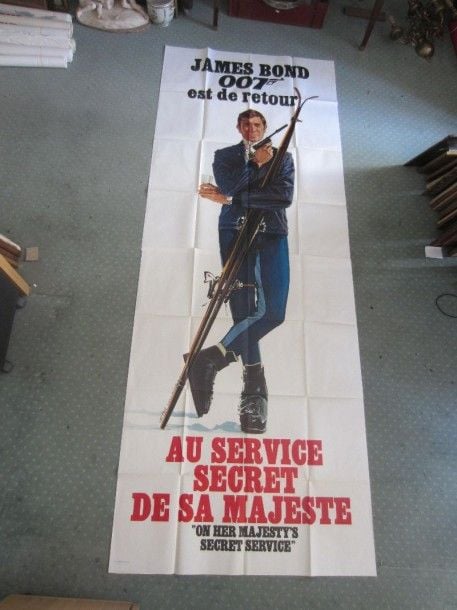 Affiche Françaire Au service secret de sa majesté 120x320 - Illustrateur Yves Thos - Imprimeur St Martin 2 parties