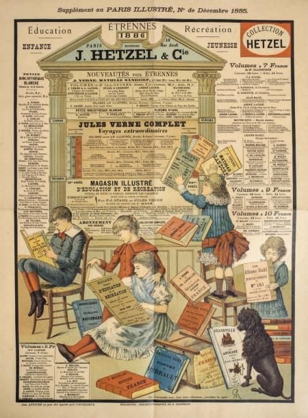 Affiche Hetzel pour les étrennes 1886 dite «Les enfants sages