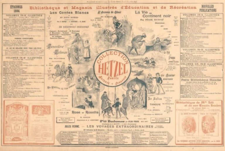 *Affiche Hetzel pour les Etrennes 1894 dite « aux dix scènes des ouvrages Hetzel