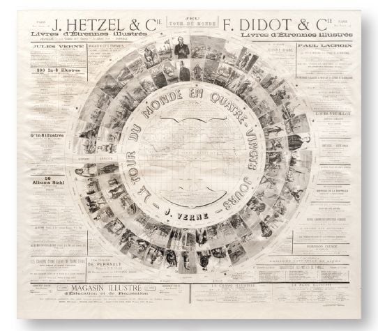 Affiche N&B «Étrennes 1875» des éditions Hetzel et