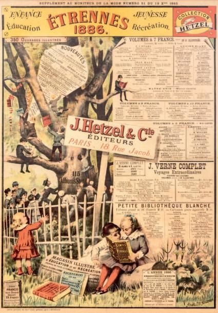* Affiches Hetzel pour les Étrennes 1886 dites «L'Arbre de la connaissance