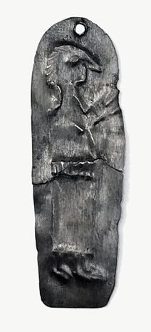 AMULETTE EN ARGENT AVEC UN DIEU À TÊTE D'OISEAU H: 4,6 cm