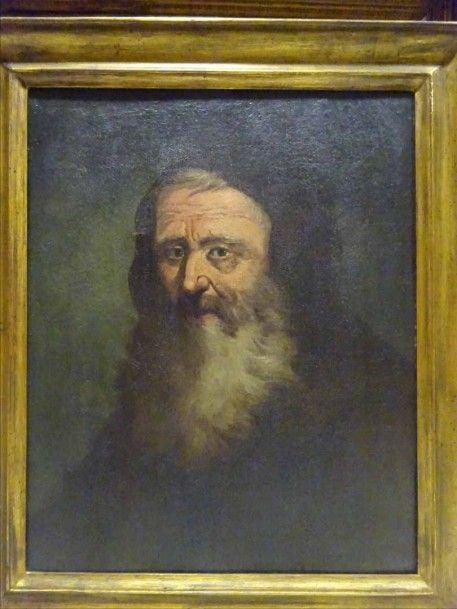 ANONYME (Actif XIXe siècle) Saint Pierre ou un Moine capucin Huile sur toile Non signée 63 x 51 cm