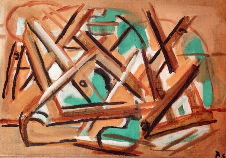 Aquarium, 1946 Huile sur toile, signée en bas à droite 19,5 x 27 cm