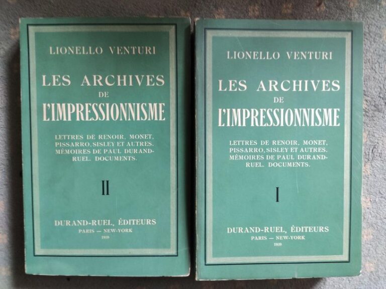 ARCHIVES DURAND - RUEL - Lionello Venturi - Les Archives de impressionnism