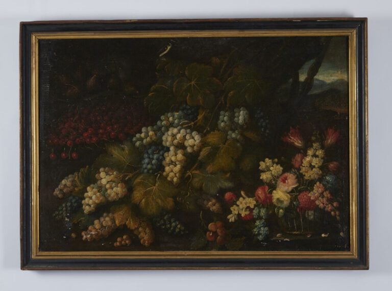 ATTRIBUÉ À GIUSEPPE VICENZINO - (1662 - APRÈS 1700) - « Nature morte aux raisin…