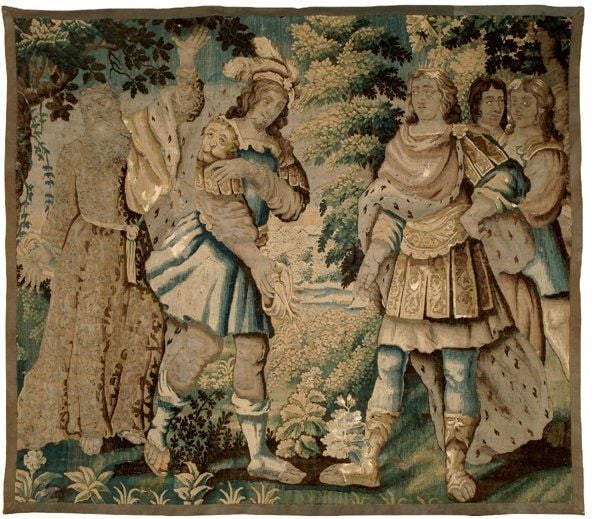 AUBUSSON : Tapisserie représentant la rédition d'un Ro