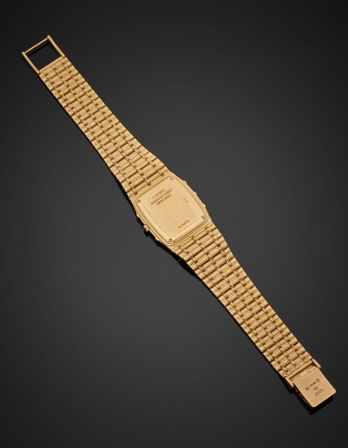 AUDEMARS PIGUET - BRACELET MONTRE octogonale en or jaune (750‰). Cadran, lunett…