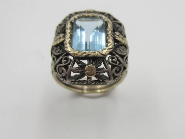 BAGUE en argent et vermeil (mi