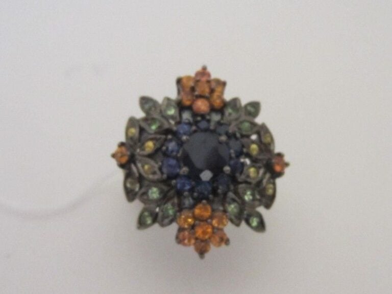 BAGUE «fleur» en argent noirci (mi