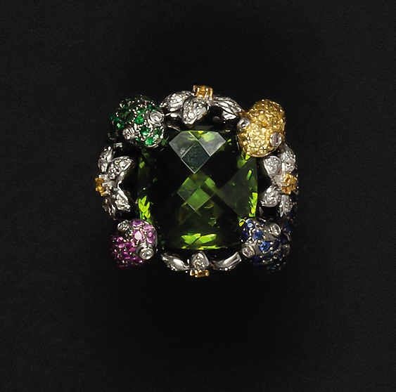 BAGUE "jardin aux serpents" en or blanc 18K (750°/00