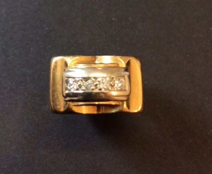 BAGUE « tank » en platine (mi