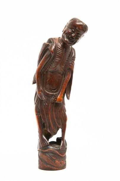 BAMBOU SCULPTE A L'IMITATION D'UN ASCETE