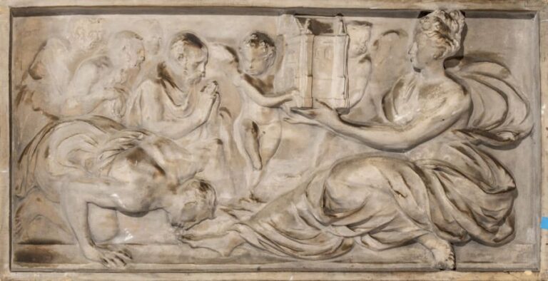 Bas-relief en terre cuite du tombeau d'Henri II et de Catherine de