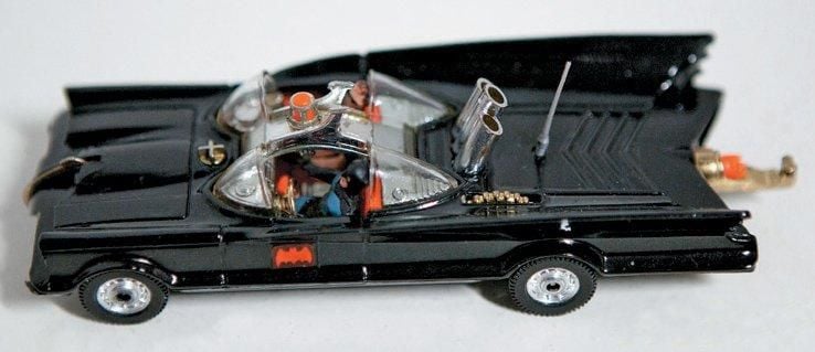Batman Corgi - Batmobile Occasion sans Boîte, Excellent état England, 1976 En métal - 1/36e - Version avec pare-brise blanc - Antenne recollée