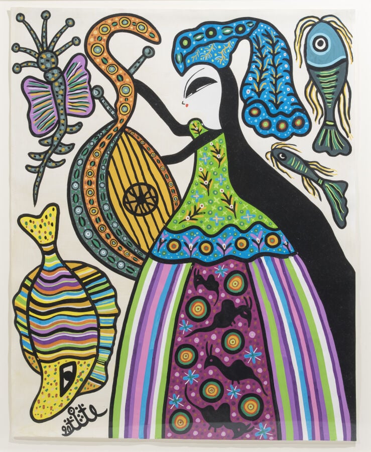 BAYA (1931-1998) - Sans titre - Gouache sur papier - Signée au dos - 98 x 79 cm…